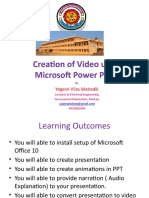FDP - Creation of Video Using Power Point