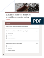 Evaluación Curso Uso de Camillas Enrollables en Rescate Vertical