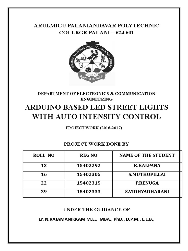 Arduino LED Street Lights Project | PDF