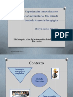 Experiencias Innovadoras en Docencia Universitaria Una Mirada Desde La Asesoría Pedagógica. Mireya Ramos