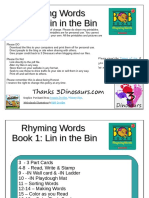Rhyming Words Book 6: Lin in The Bin