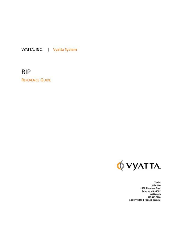 Vyatta RIP Configuration Guide | PDF | Routing | Router (Computing)