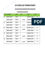 Delhi Public School Sail Township Ranchi: Schedule of Aissce 2021 Practical Examination For Sub: Physics