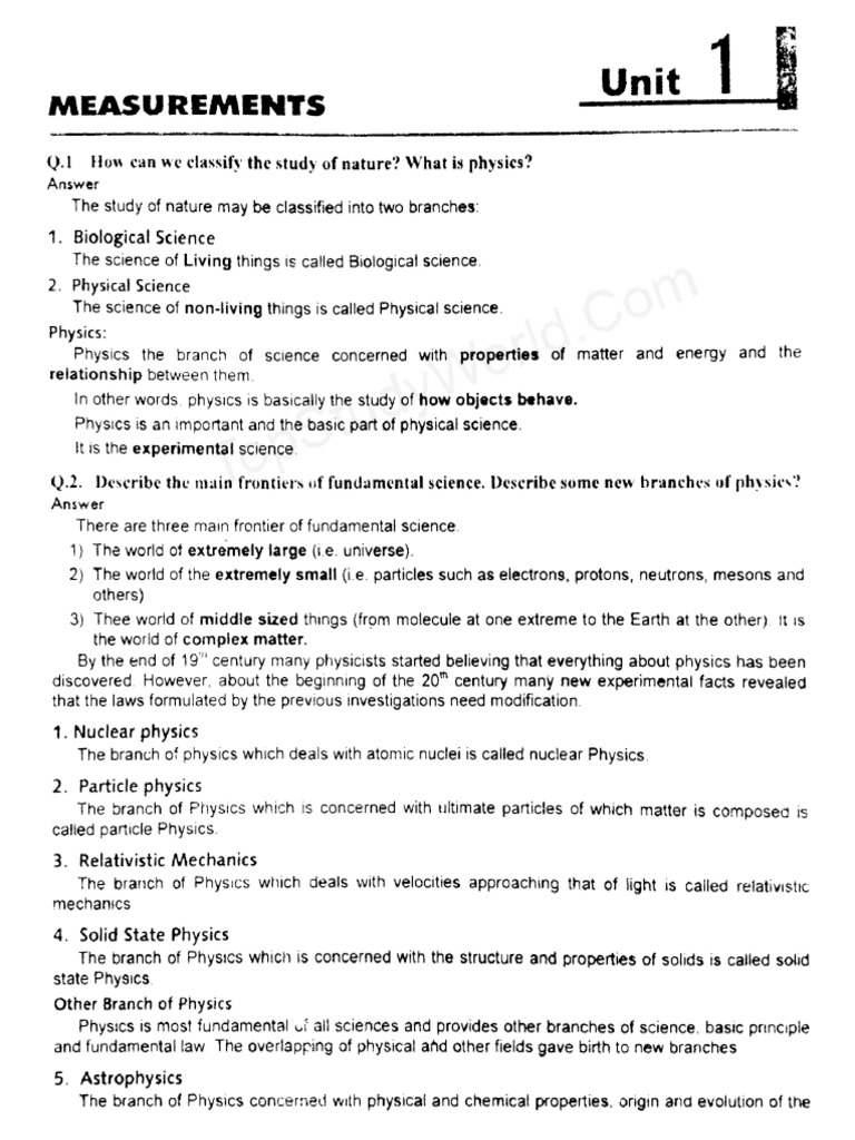 Chapter 1 - Measurements | PDF
