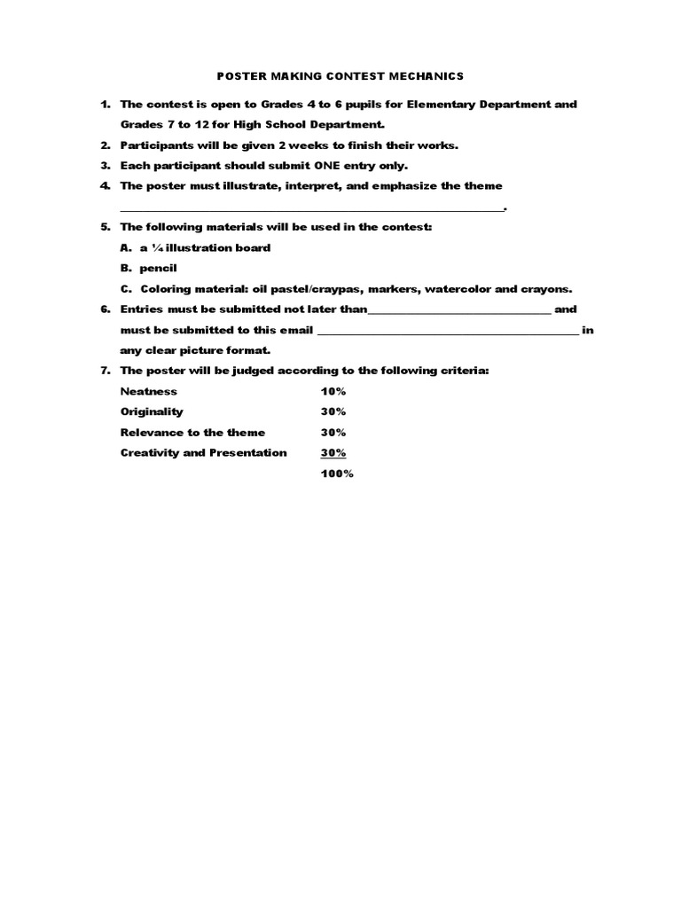 Poster making contest mechanics pdf