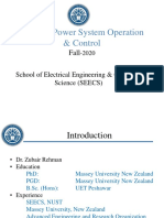 EE-862: Power System Operation & Control Course Overview