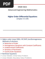 ENGR 3621 Advanced Engineering Mathematics: Higher Order Differential Equations