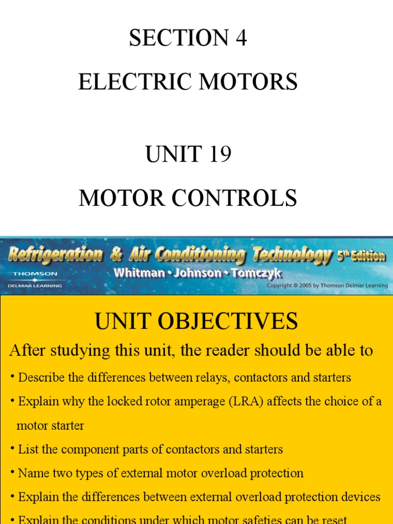Section 4 Electric Motors Unit 19 Motor Controls PDF Relay