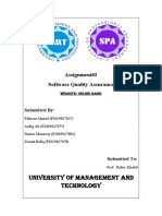 University of Management and Technology: Assignment#2 Software Quality Assurance
