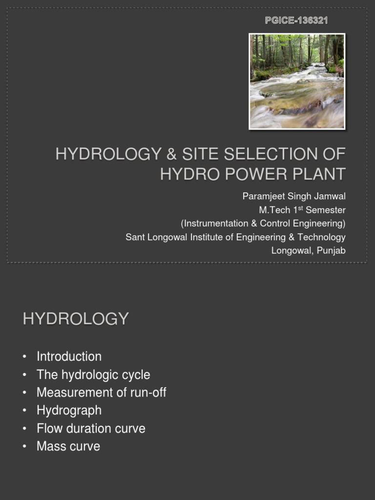 Hydrology and Site Selection for Hydropower | PDF | Surface Runoff ...