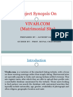 Project Synopsis On (Matrimonial Site) : Prepared By: Jaydeep Gaikwad Guided By: Prof. Rupal Chaudhary