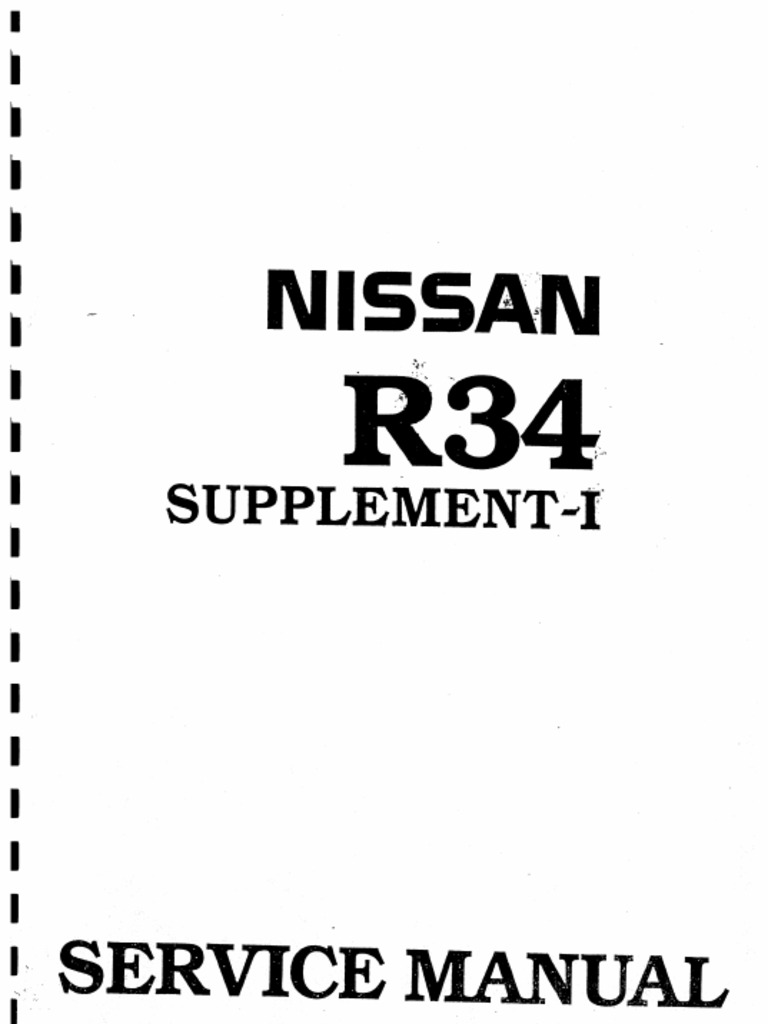 Nissan R34 Skyline Service Manual Supplement | PDF