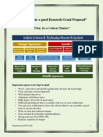 "How To Write A Good Research Grant Proposal": "First, Be A Critical Thinker"