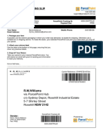 Parcelpoint Returns Slip: R.M.Williams