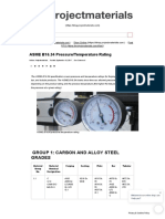 ASME B16.34 Pressure - Temperature Rating - Projectmaterials