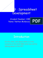 Unit 9 Spreadsheet Development Assignment 1 Nathan Mckenzie-Hirst