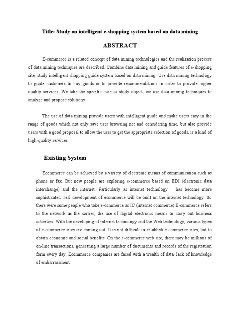E-Shopping ABSTRACT | PDF | E Commerce | Online Shopping