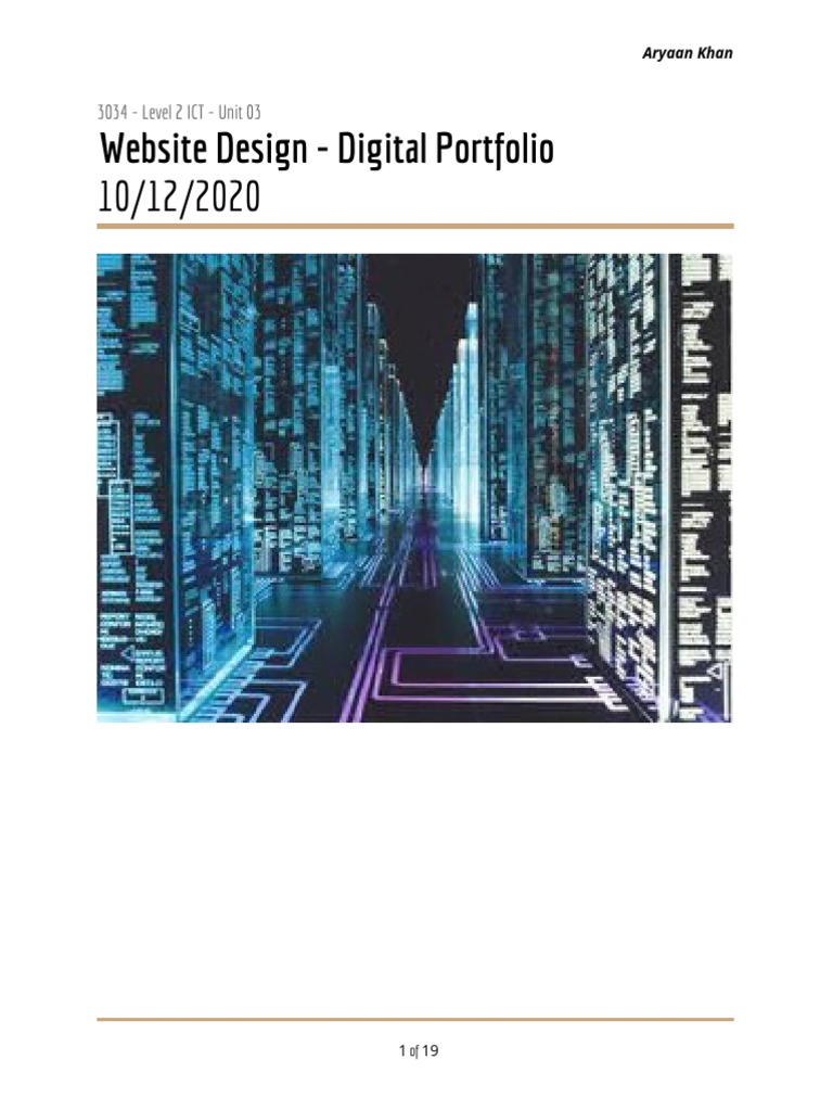 ICT Portfolio Design Overview | PDF | Home Page | Communication