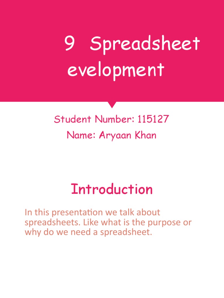 Aryaan Unit 9 Spreadsheet Development Assignment 1 | PDF | Spreadsheet ...
