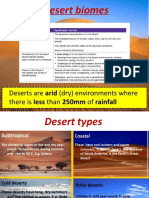 Desert Biomes: Deserts Are Arid (Dry) Environments Where There Is Less Than 250mm of Rainfall Annually