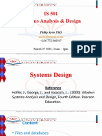 Is 501 Systems Analysis & Design: Philip Ayoo, PHD