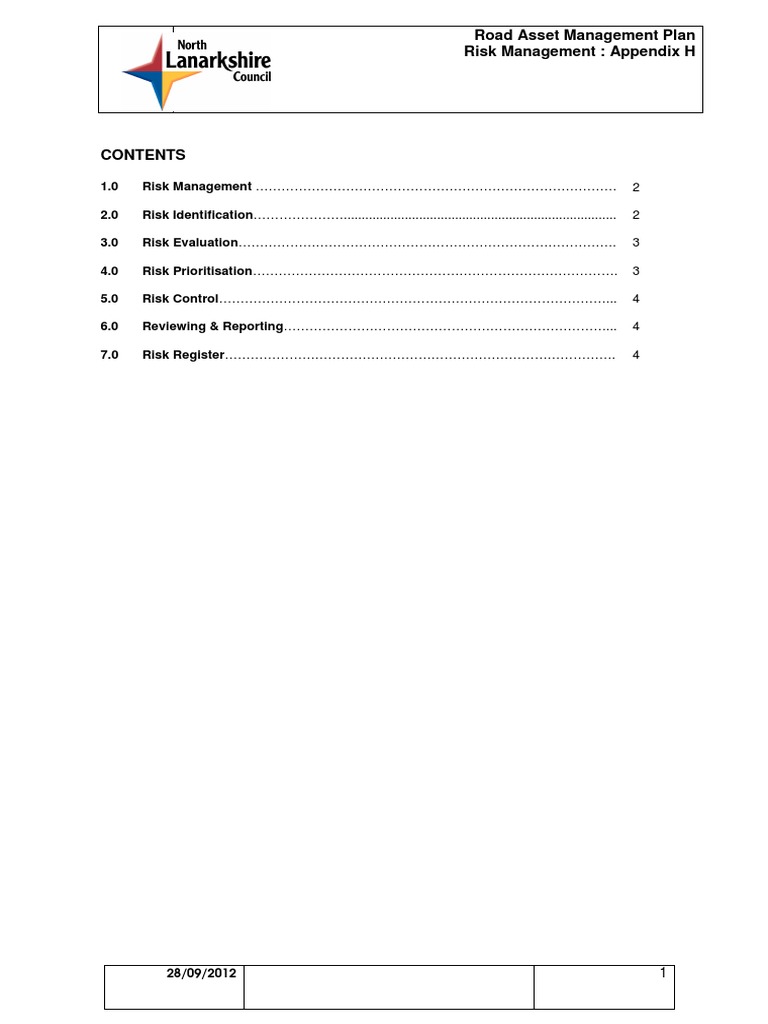 Appendix H - Risk Register | PDF | Risk | Risk Management