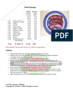 Soojookh - Armenian Dried Sausage: U.S. Ingredient Metric Percent