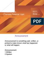 Announcement (Theresia Flotamar Liga)