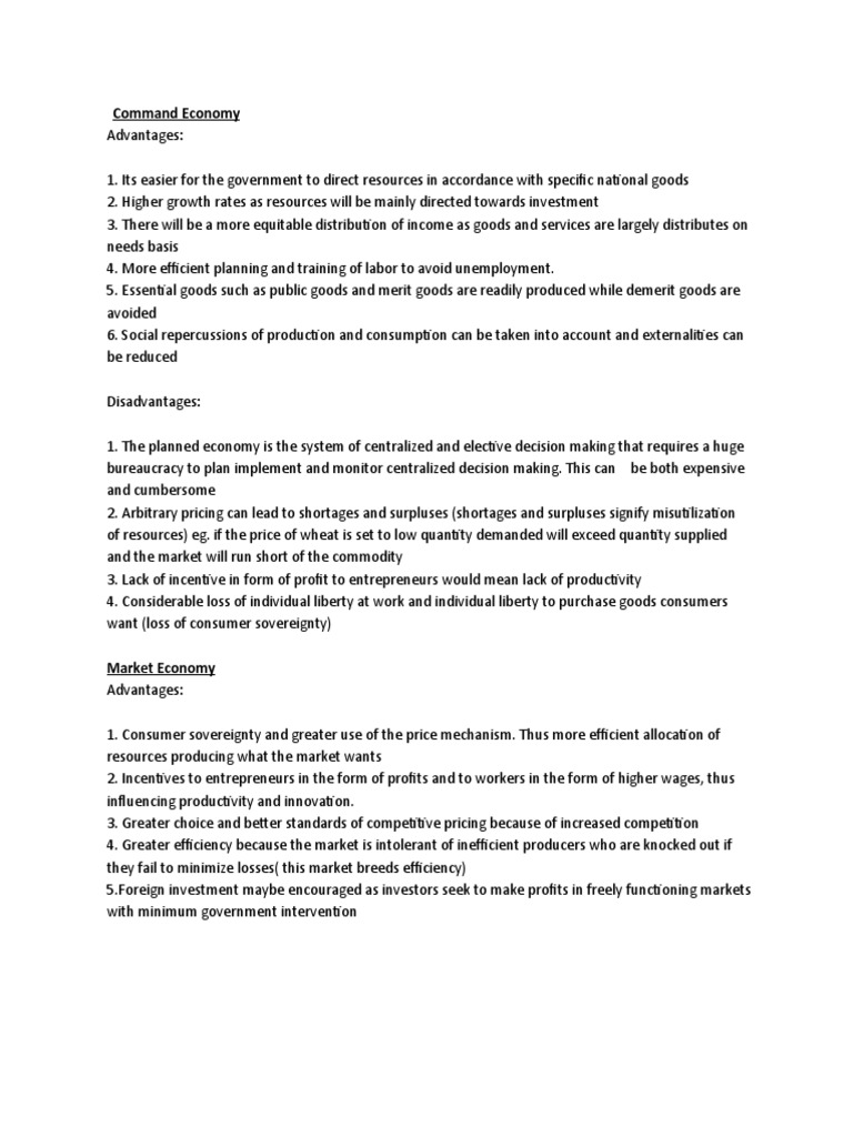 what are the major advantages of free market economy