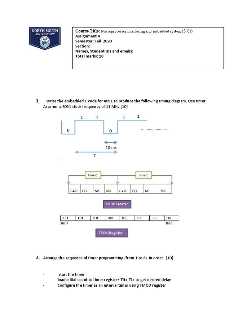 8051 Timer Programming for Square Wave | PDF | Computers