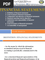 Financial Statements: Class: Bsais 2A