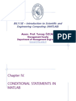 BIL113E - Introduction To Scientific and Engineering Computing (MATLAB)