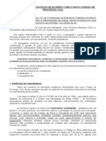 Texto HONORÁRIOS ADVOCATÍCIOS No CPC