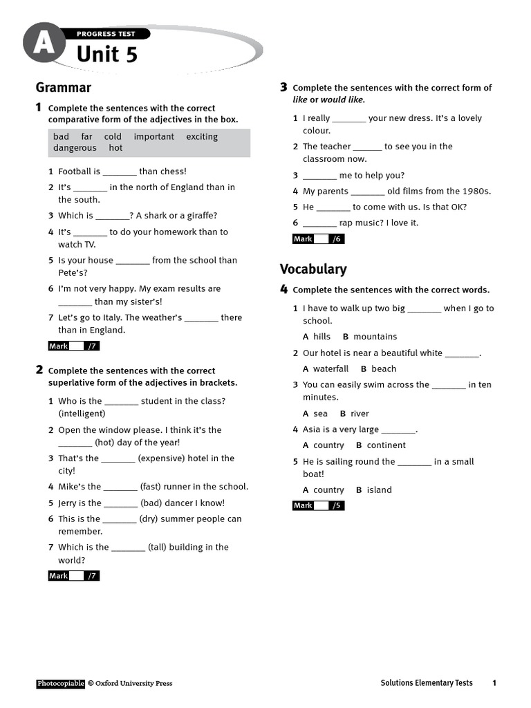 Sol Elem Progresstest 5a | PDF | Language Arts & Discipline | Foreign ...