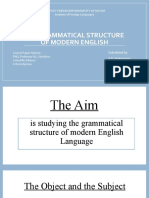 The Grammatical Structure of Modern English: Peoples' Friendshipuniversity of Russia Institute of Foreign Languages