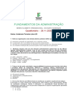 Questionário 30.11.2020 - O Desenvolvimento Organizacional e As Mudanças