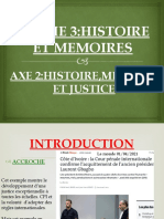 Axe 2: Histoire, Memoire Et Justice
