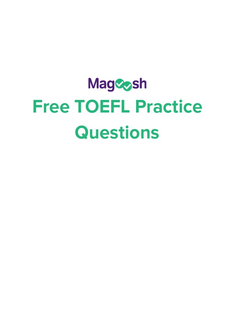 Magoosh-Free TOEFL Practice Questions | PDF