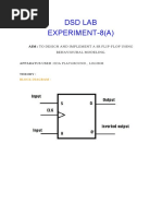 DSD Lab Experiment-8 (A) : To Design and Implement A SR Flip-Flop Using Behavioural Modeling