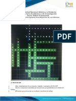 Anexo 5. Crucigrama Investigación de Accidentes