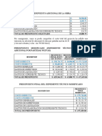 Presupuesto Adicional de La Obra N