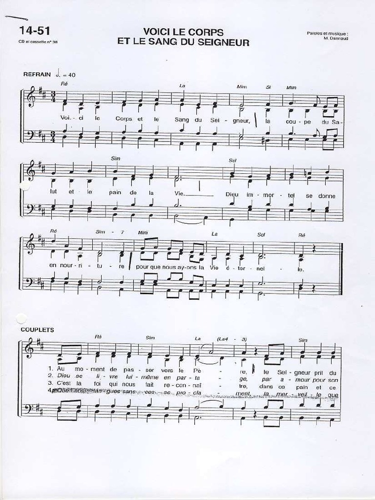 Voici Le Corps Et Le Sang Du Seigneur | PDF