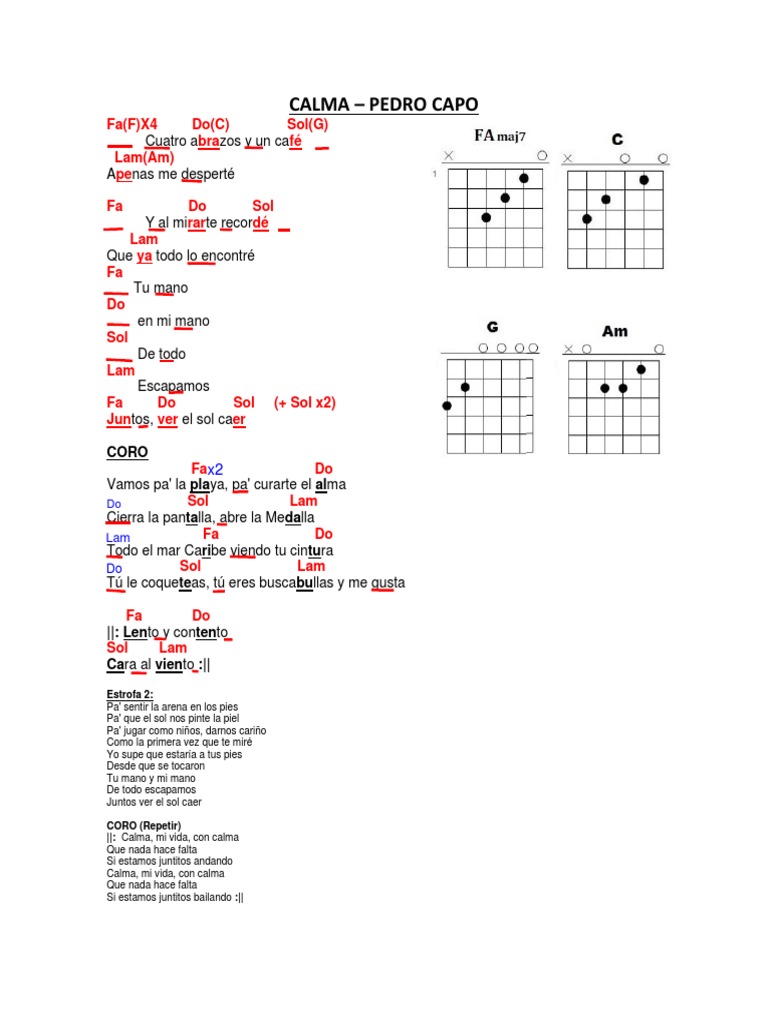 Acordes y letra de 