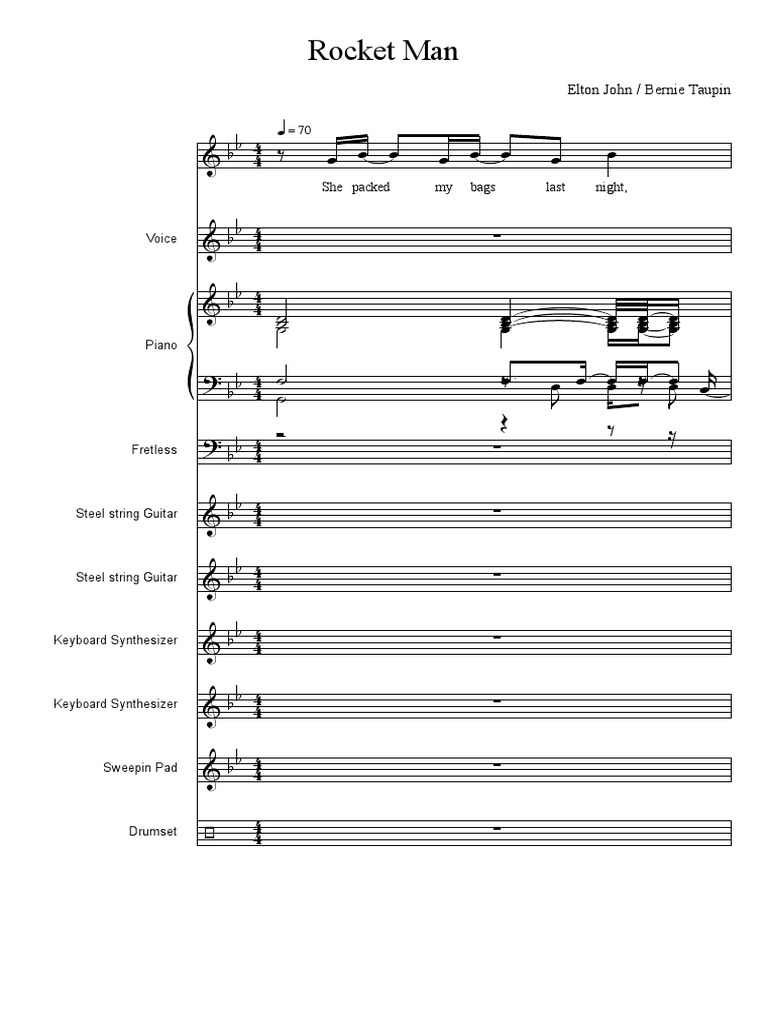 Rocket Man | PDF | Song Recordings Produced | Musical Instruments