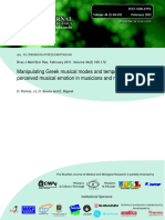 Manipulating Greek Musical Modes and Tempo Affects Perceived Musical Emotion in Musicians and Nonmusicians