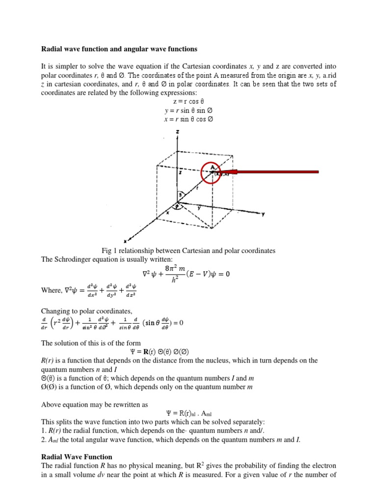 Radial Wave Function and Angular Wave Functions | Download Free PDF ...
