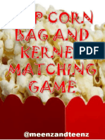 Year Two Budding Scientist Pop Corn Bags and Kernels Matchign Game Sress Patterns 2
