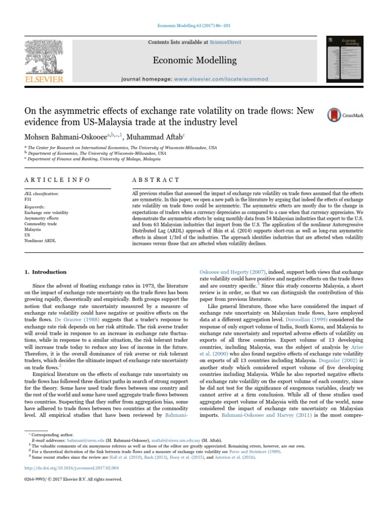 On The Asymmetric Effects of Exchange Rate Volatility On Trade Flows ...