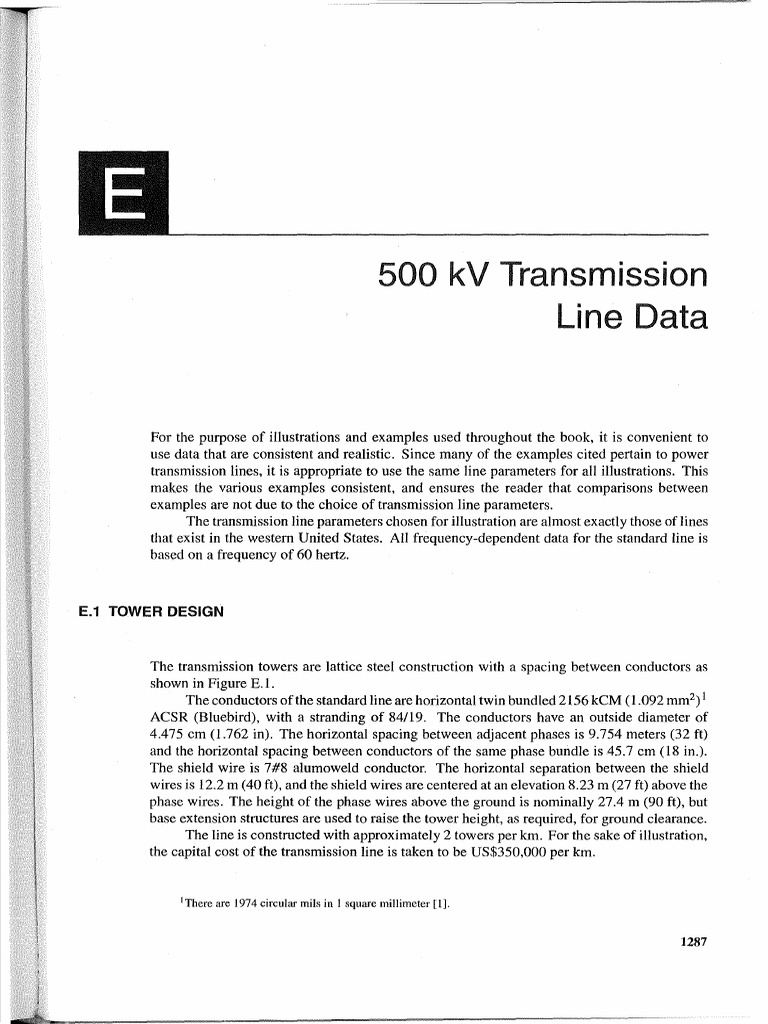 500 kV Transmission Line Parameters | PDF | Electric Power Transmission ...