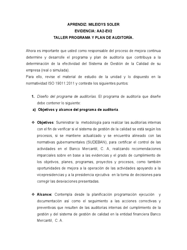 Programa y Plan de Auditoría 2021 | PDF | Auditoría | Planificación